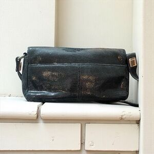 Pelle Studio Wilson’s Black Leather Tote Vintage Minimalist Snakeskin Shoulder​​